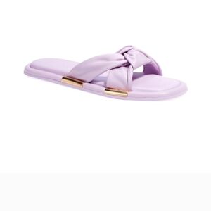 COACH Brooklyn Nappa LeatherSlides Sandals Flip Flops Violet Size6.5 B